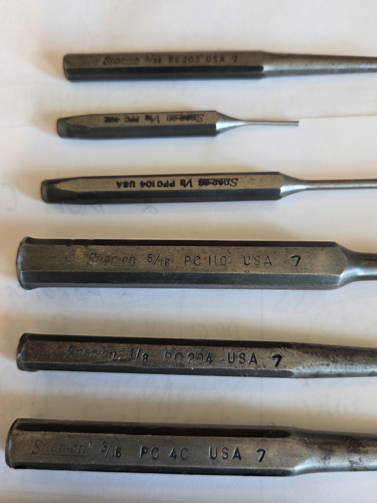 9pc SNAP ON Tools PUNCH AND CHISEL SET