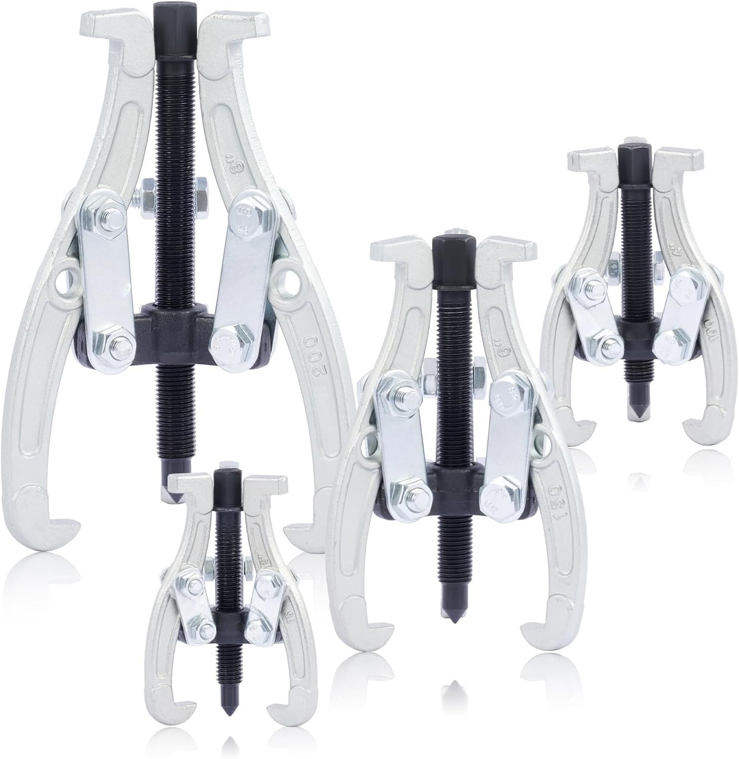 Kit Extractor 3 Garras 3-4-6-8″ Poleas Engranajes Rodamientos 4Pcs