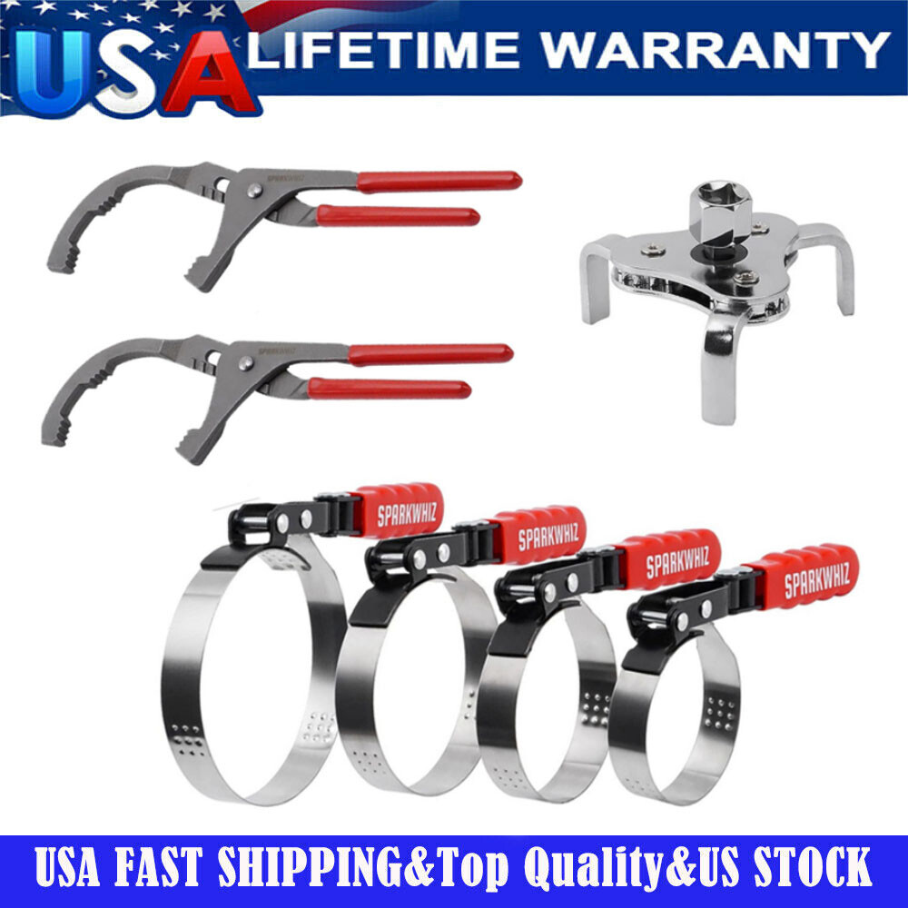 SPARKWHIZ 7 IN 1 Oil Filter Wrench Set Oil Filter Removal Tool 2-3/4″ 5-1/4″