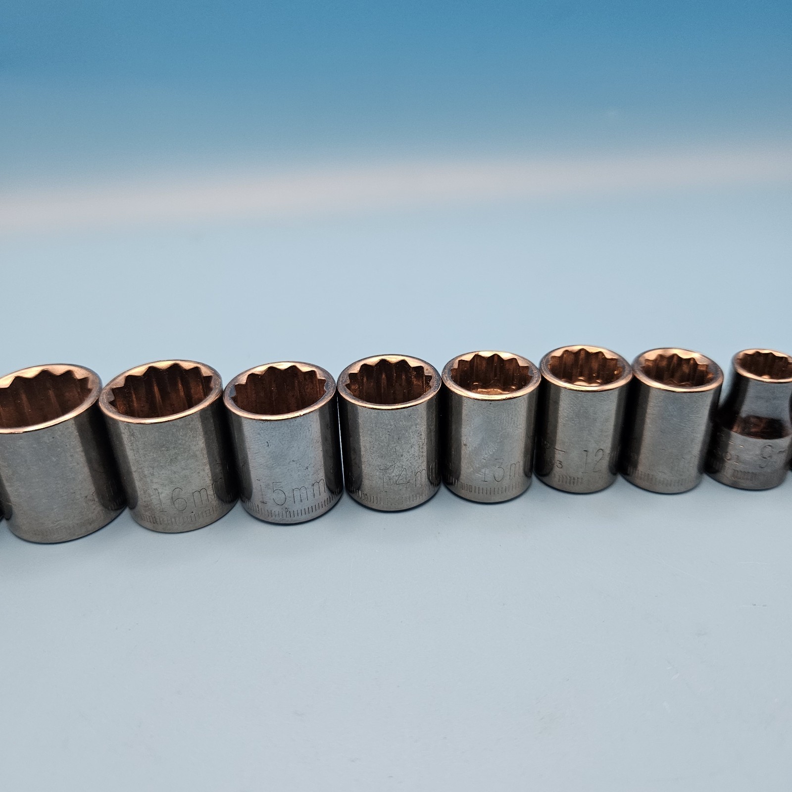 Craftsman Tools 13pc 3/8″ Drive Metric Shallow Sockets 6mm-19mm 12pt USA G & G1