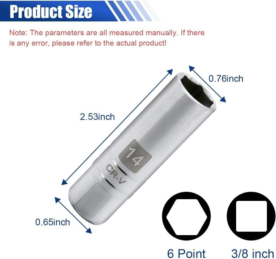 Durable Magnetic Spark Plug Socket Set 14mm – Perfect for Mechanics & DIYers