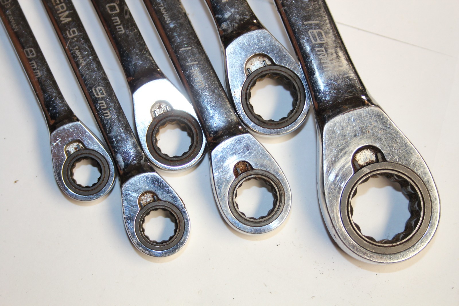 Blue-Point TOOLS 12-P Metric 15° Offset Ratcheting Combination Wrench Set 6pcs