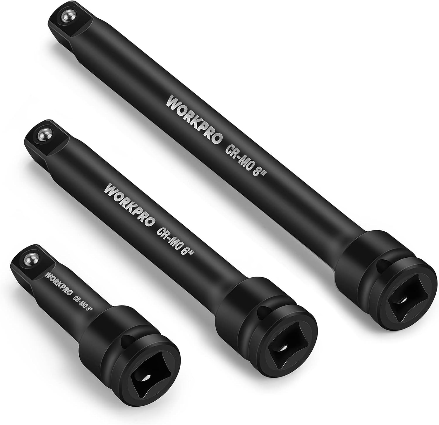 Durable 1/2-Inch Drive Extension Set – 3 Pieces with Manganese Phosphate Finish