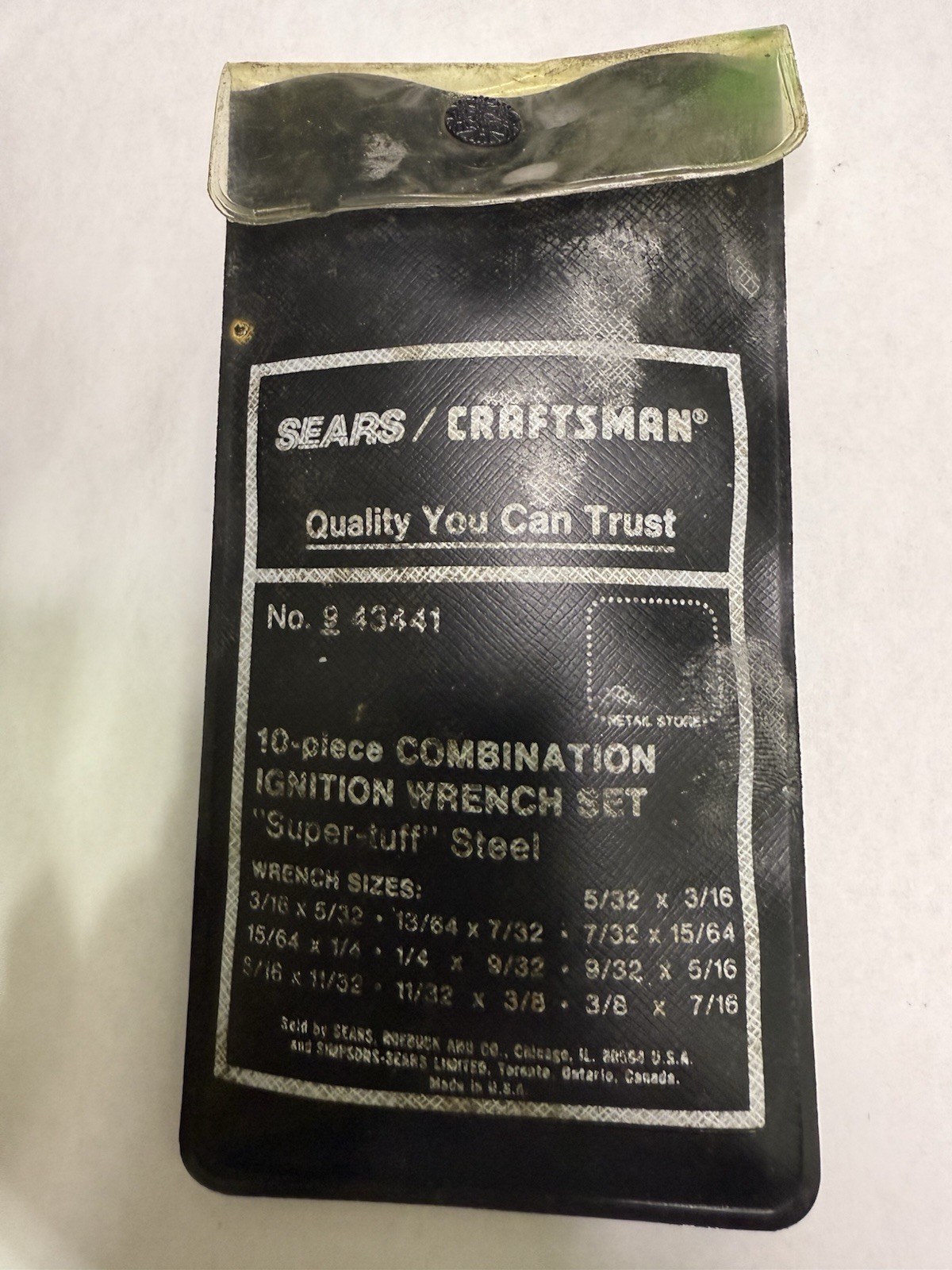 Sears Craftsman SAE Ignition Wrenches # 9-43441