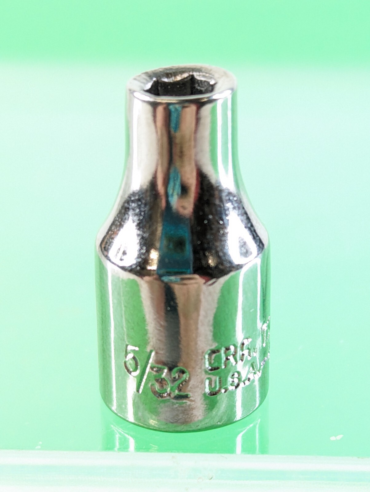 Craftsman USA 1/4in Drive 5/32 Socket 6 Point Shallow Chrome Vintage 45801