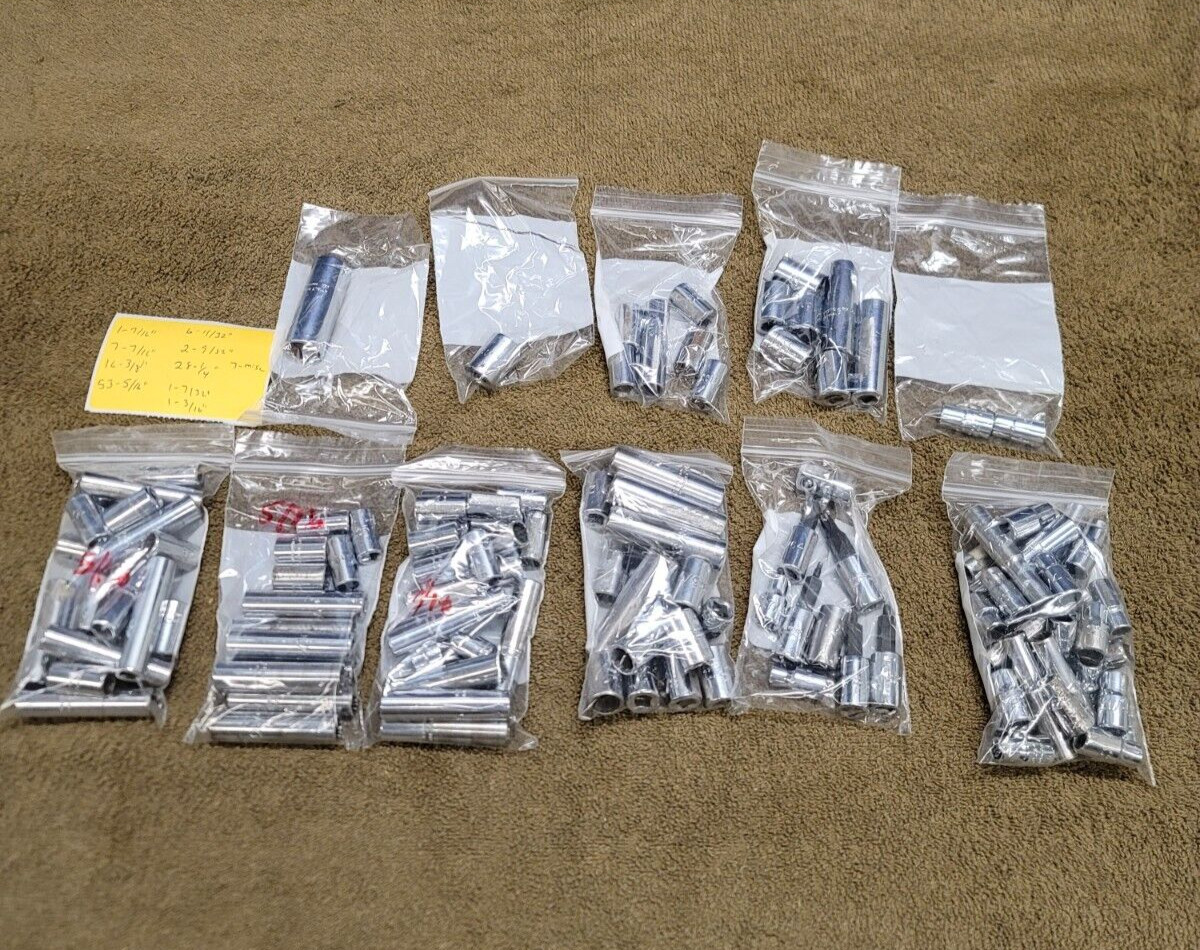 122 Proto 1/4″ Drive Sae Sockets 9/16 7/16 3/8 5/16 11/32 9/32 1/4 7/32 3/16 Lot
