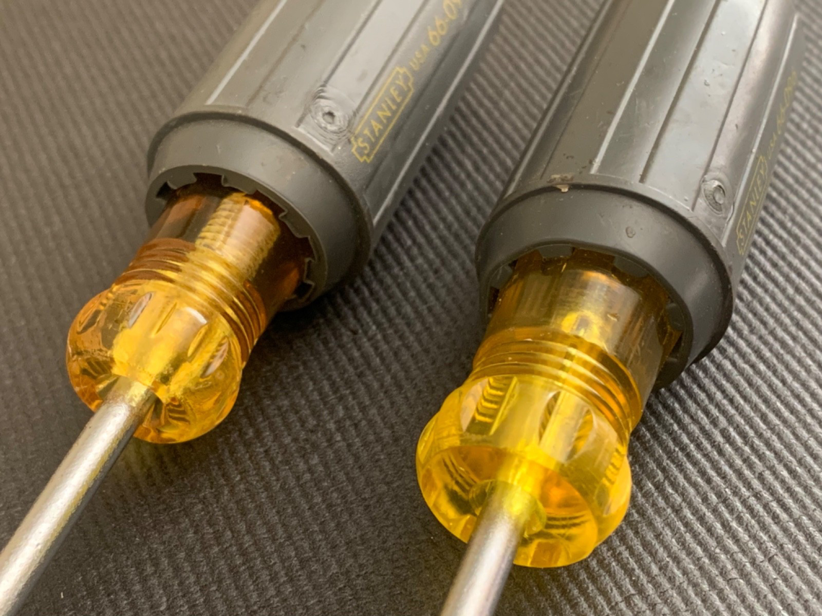 (2) Stanley USA 66-097 6in. & 66-096 3in. 3/16 Cushion Grip Cabinet Screwdrivers