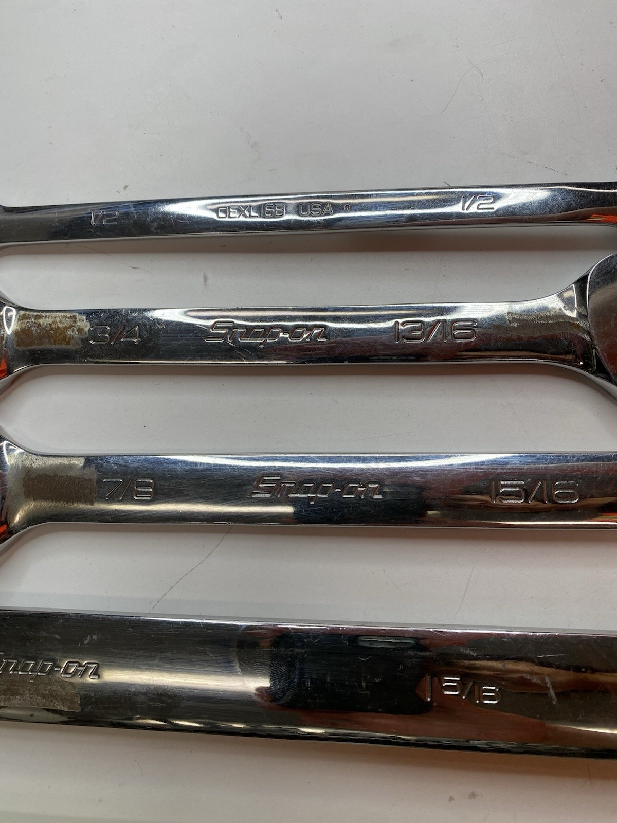 Snap-on SAE Combination Wrench Lot 1/2 3/4 13/16 7/8 15/16 1-5/16 1-3/8 A-4321