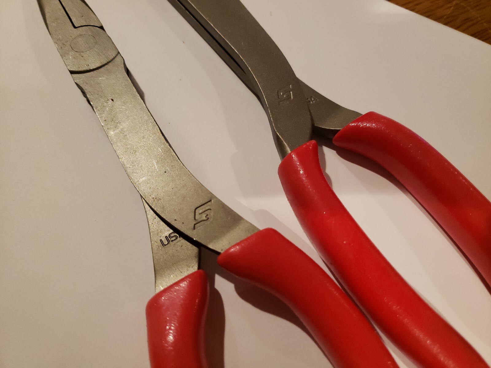 Snap-on Tools USA NEW 2pc RED Long Needle Nose Pliers & Cutter Lot Set