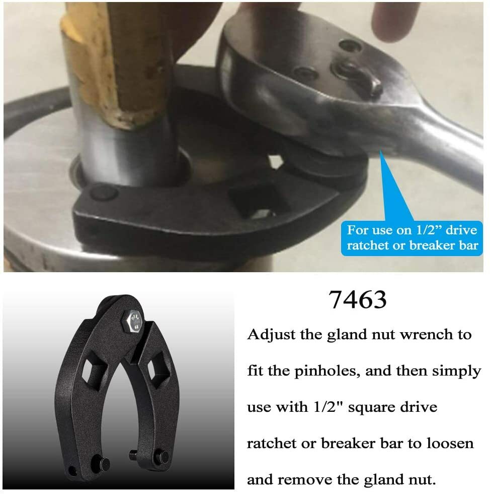 1266 & 7463 Adjustable Gland Nut Wrench Set for Hydraulic Cylinders Universal