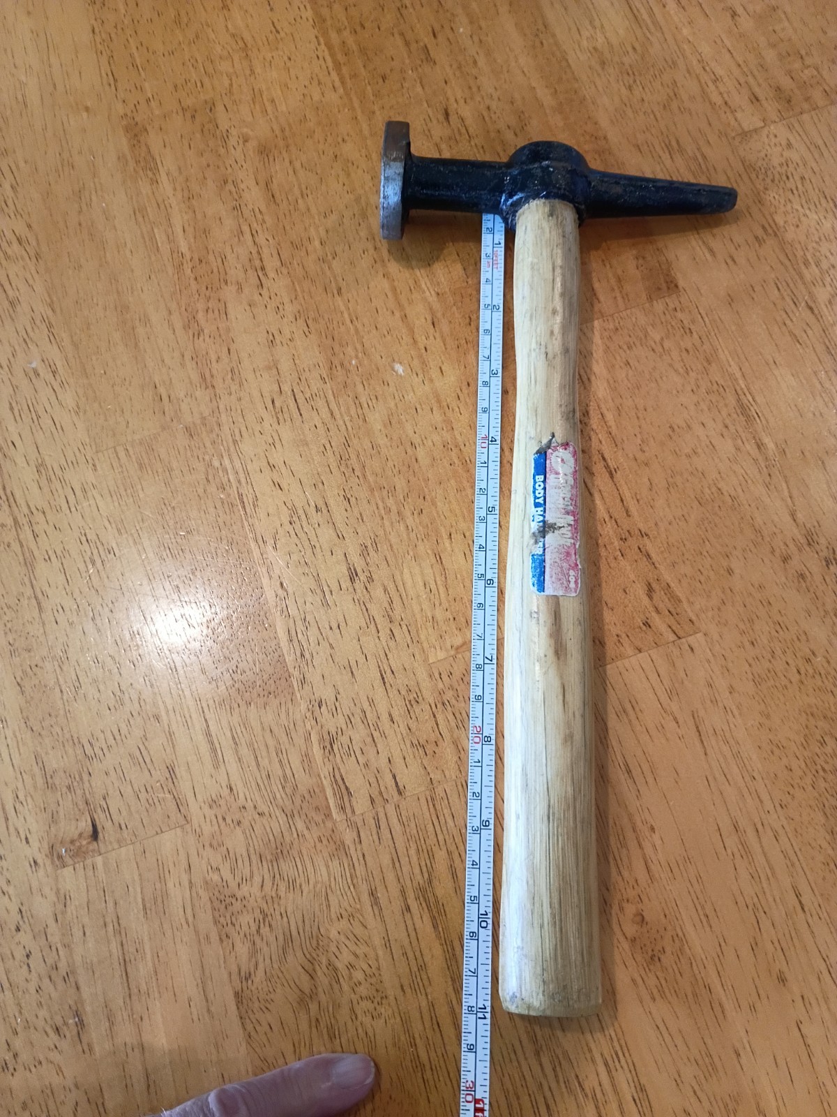 Auto Body Cross Chisel-hammer. Ding Round Head With Wooden Handle