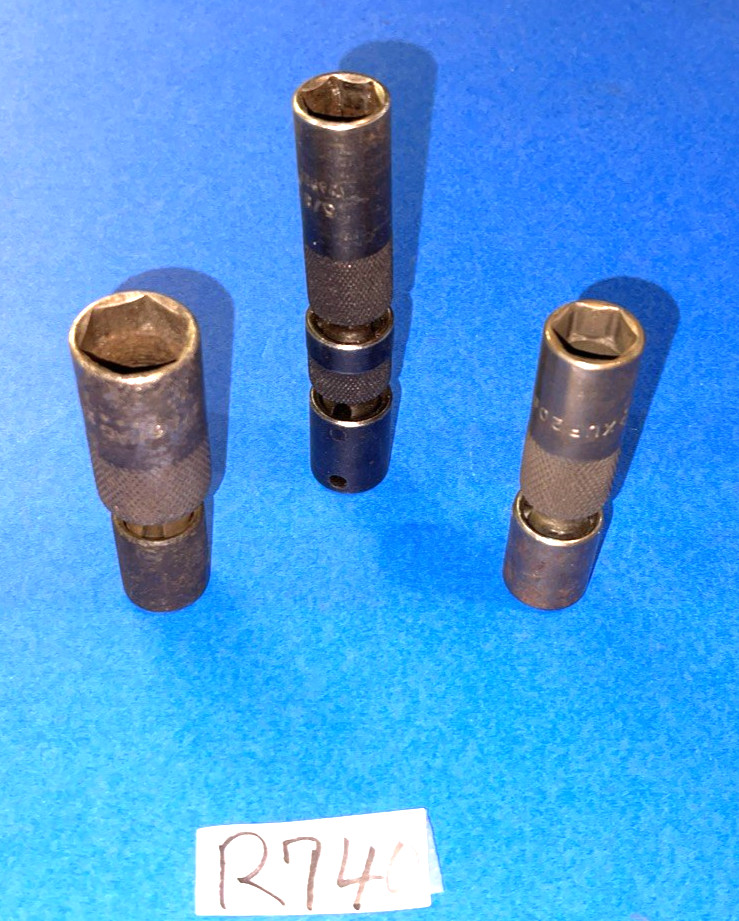 MAC TOOLS 3 PC. 3/8 DRIVE IMPACT SAE. SPARK PLUG UNIVERSAL, DOUBLE JOINT SOCKETS