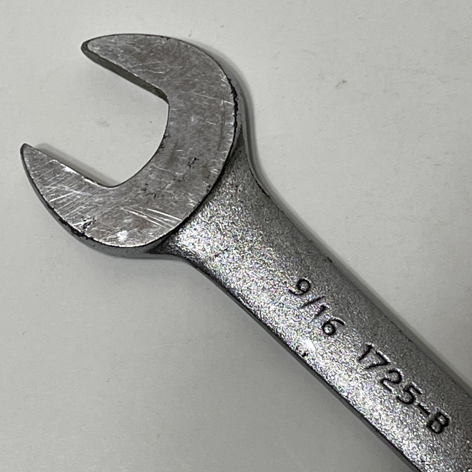 Herbrand 1/2″ x 9/16″ Wrench 1725-B Double Open End SAE Vintage USA Satin Chrome