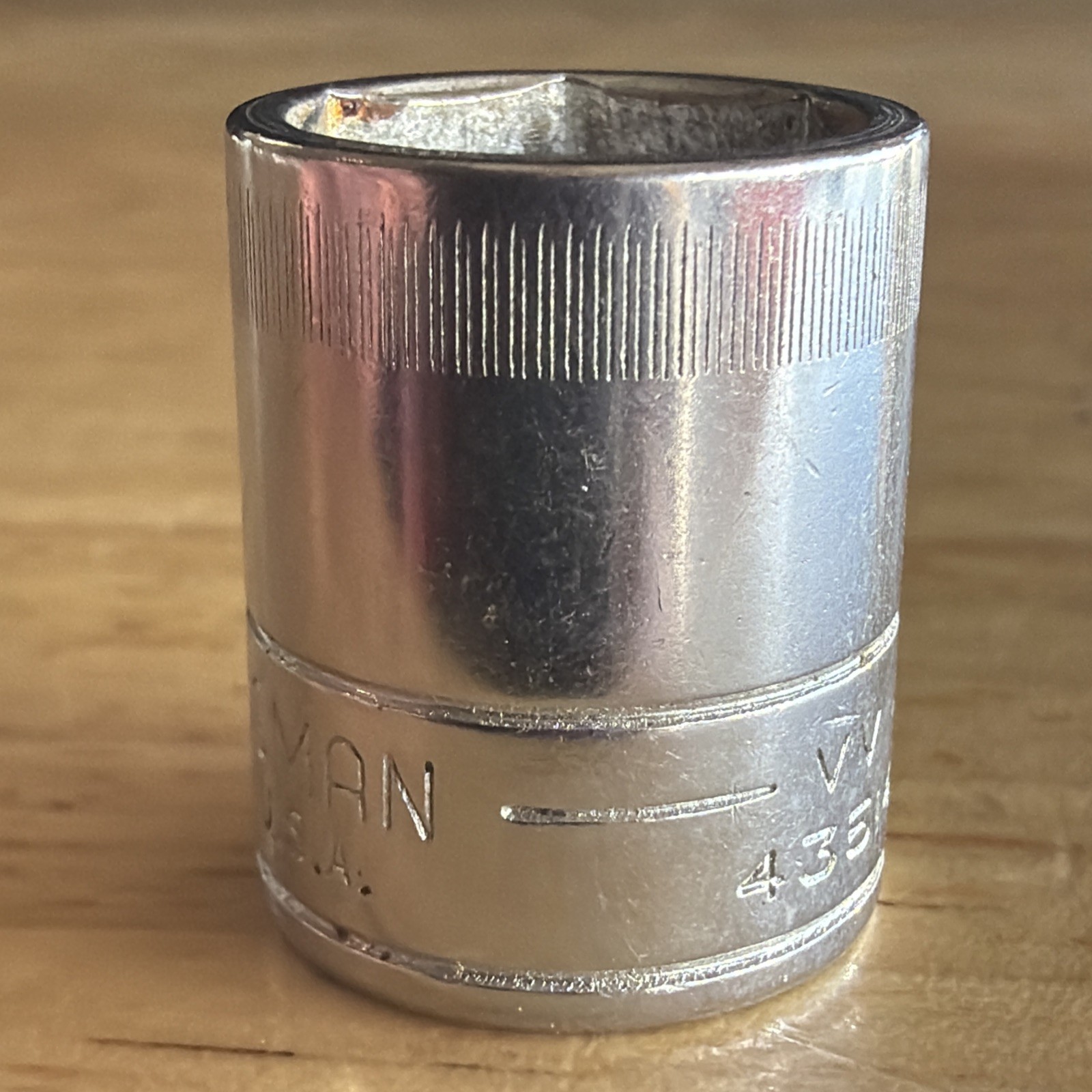 Craftsman 13mm Shallow Socket 1/4″ Drive 6 Point Top Knurl VV Series 43514 USA