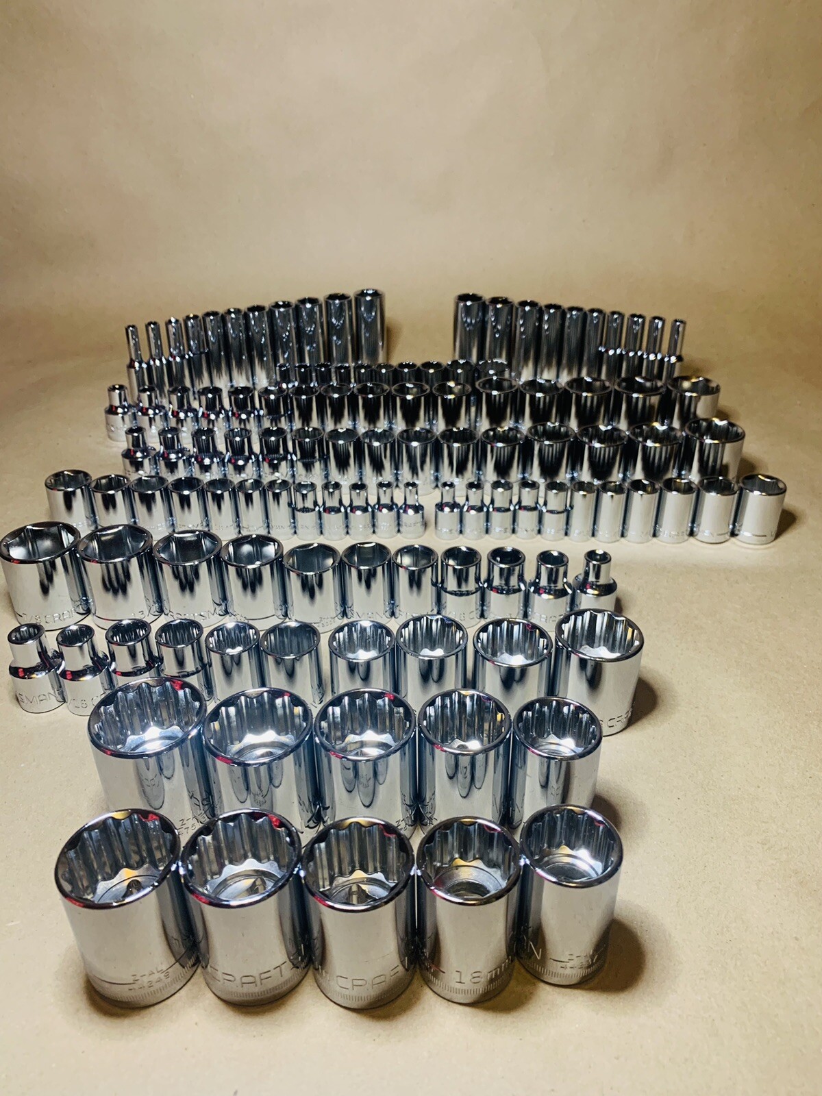 CRAFTSMAN 116 pc 1/4 3/8 1/2 Dr SAE METRIC MM 6pt 12pt ratchet wrench socket set