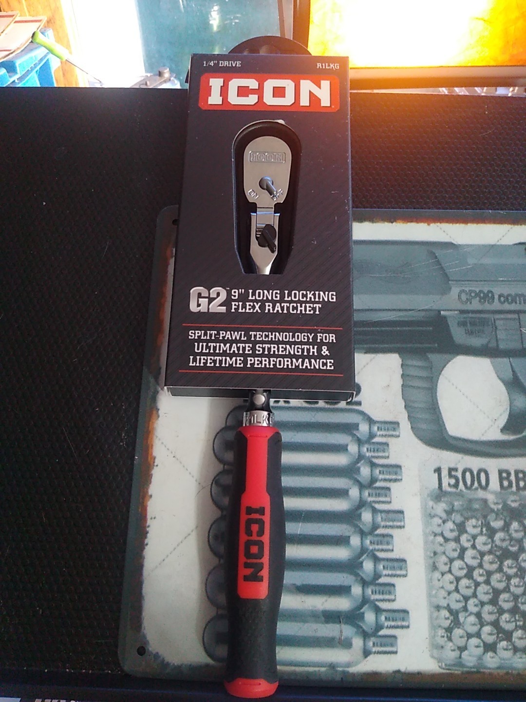 ICON R1LKG G2 9″ Long Locking Flex Ratchet 1/4 Inch Drive