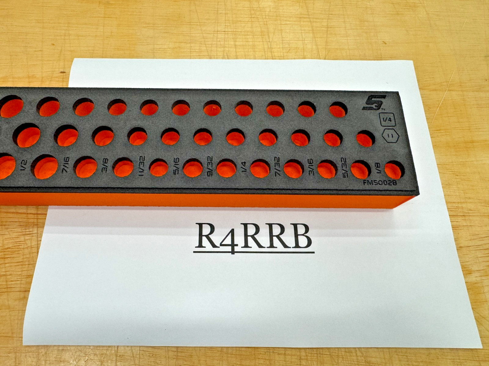 Snap-on Tools ORANGE FOAM ORGANIZER for 39pc 1/4″ Drive SAE Socket Set FMS002BO