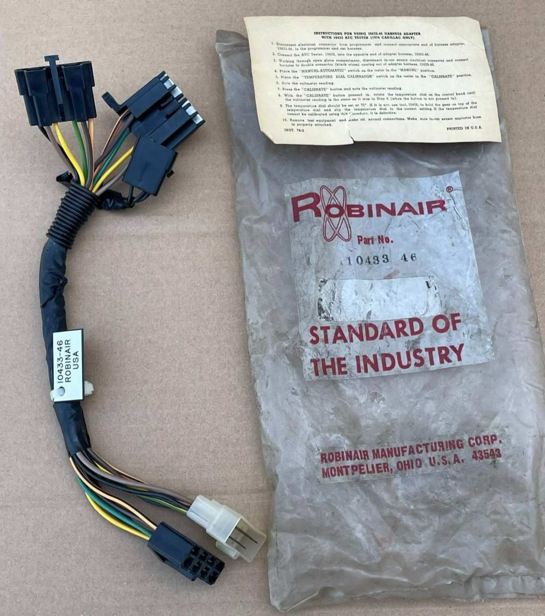 Robinair Harness Adapter w/ 10433 ATC Tester 10433-46 (1974 Cadillac Only)
