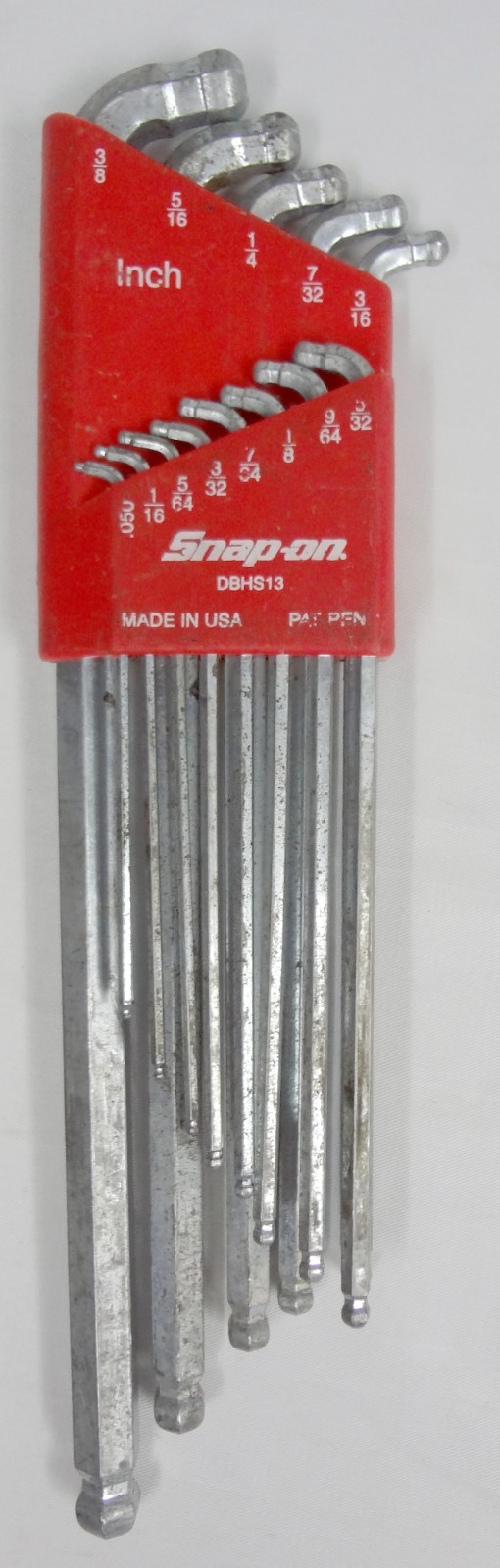 Snap-On Tools 13 Piece SAE L-Shaped Double Ball Hex Wrench Set Complete!
