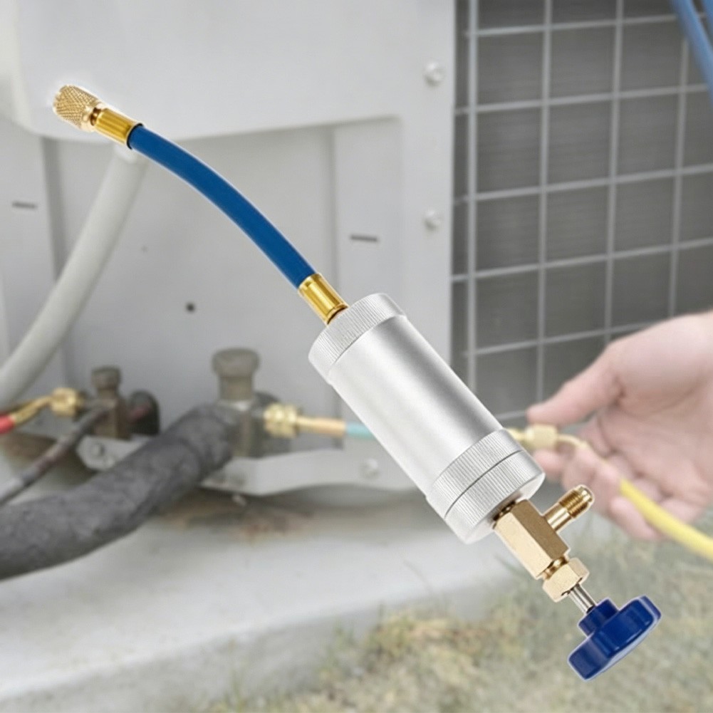 R12 AC Oil Dye Injector Tool for R134a R22 Systems for 2 oz Aluminum Alloy