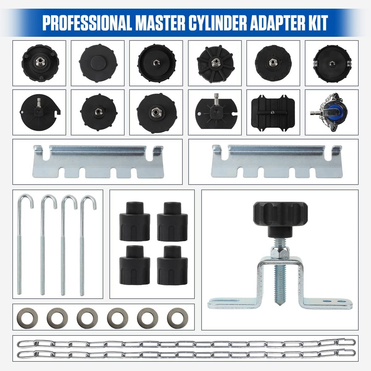 Master Cylinder Adapter Set Brake Fluid Bleeding Tool Brake Bleeder Adapter Kit
