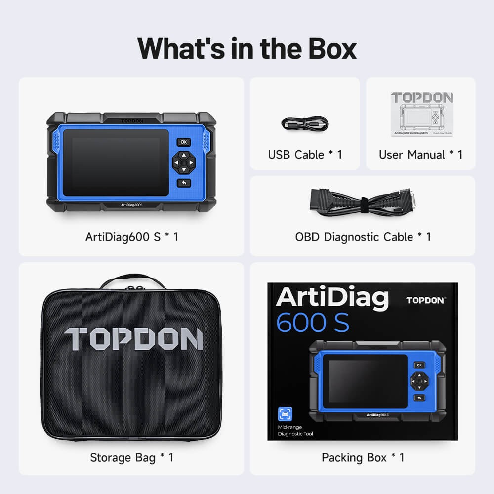 2026 TOPDON AD600S V2.0 OBD2 Scanner Engine ABS SRS SAS TPMS EPB Diagnostic Tool