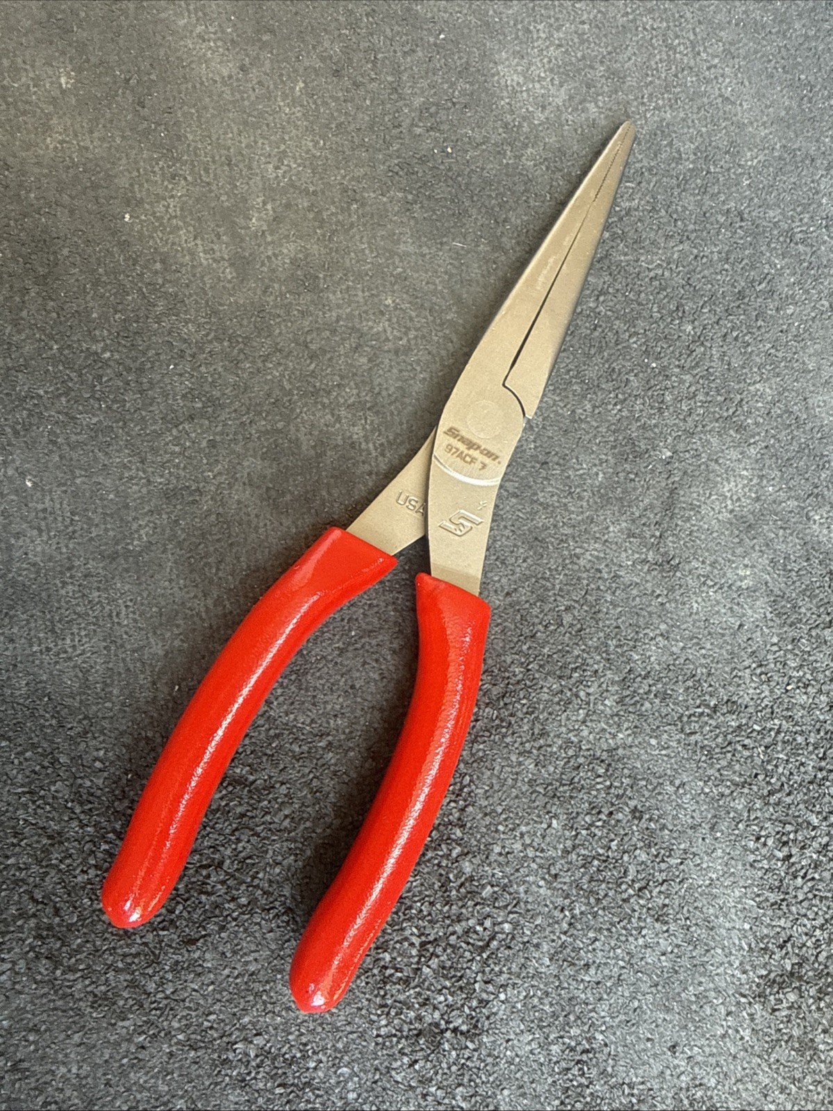 For Snap-on Tools NEW 97ACF 9″in. RED Soft Grip Rounded Jaw Needle Nose Pliers