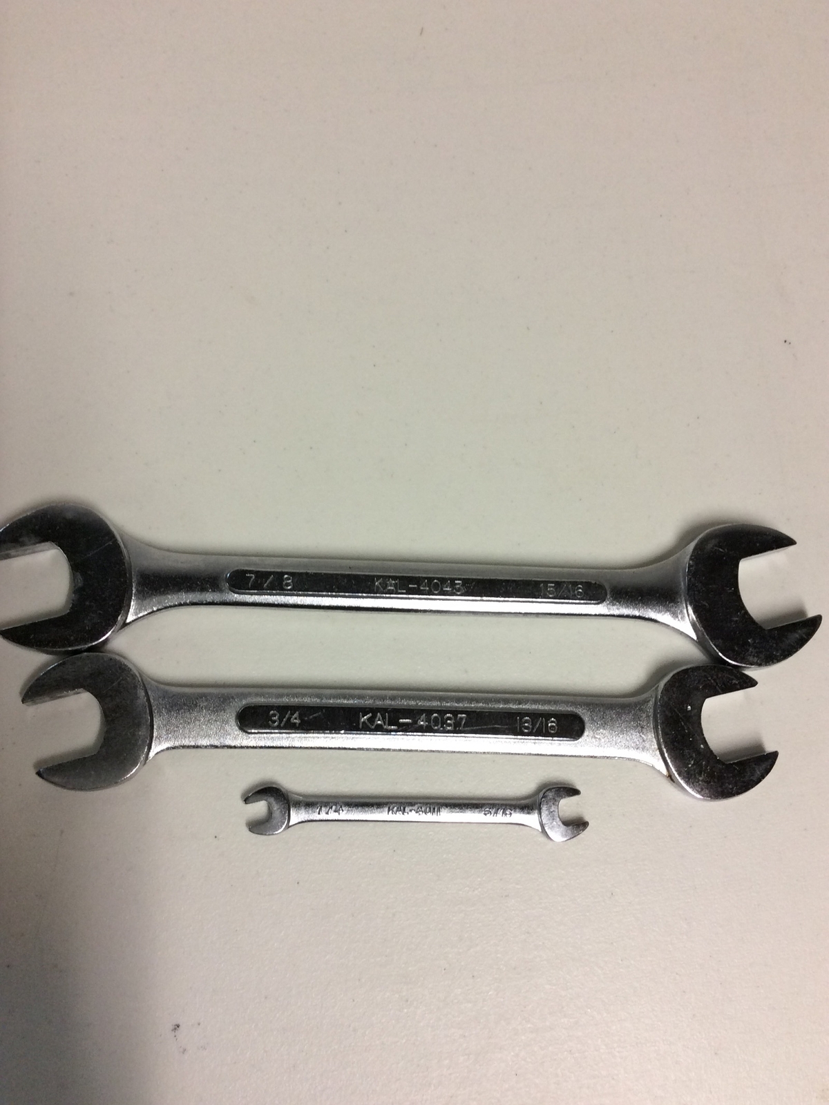 KAL Tools Double Open End Wrenches 3PC 4037 3/4″ x 13/16” 4043 7/8” x 15/16” 1/4