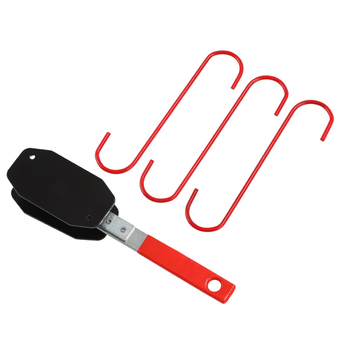 Car Spreader Caliper Pad Install Tool Ratchet Brake Piston Wrench w/4 Hanger Red