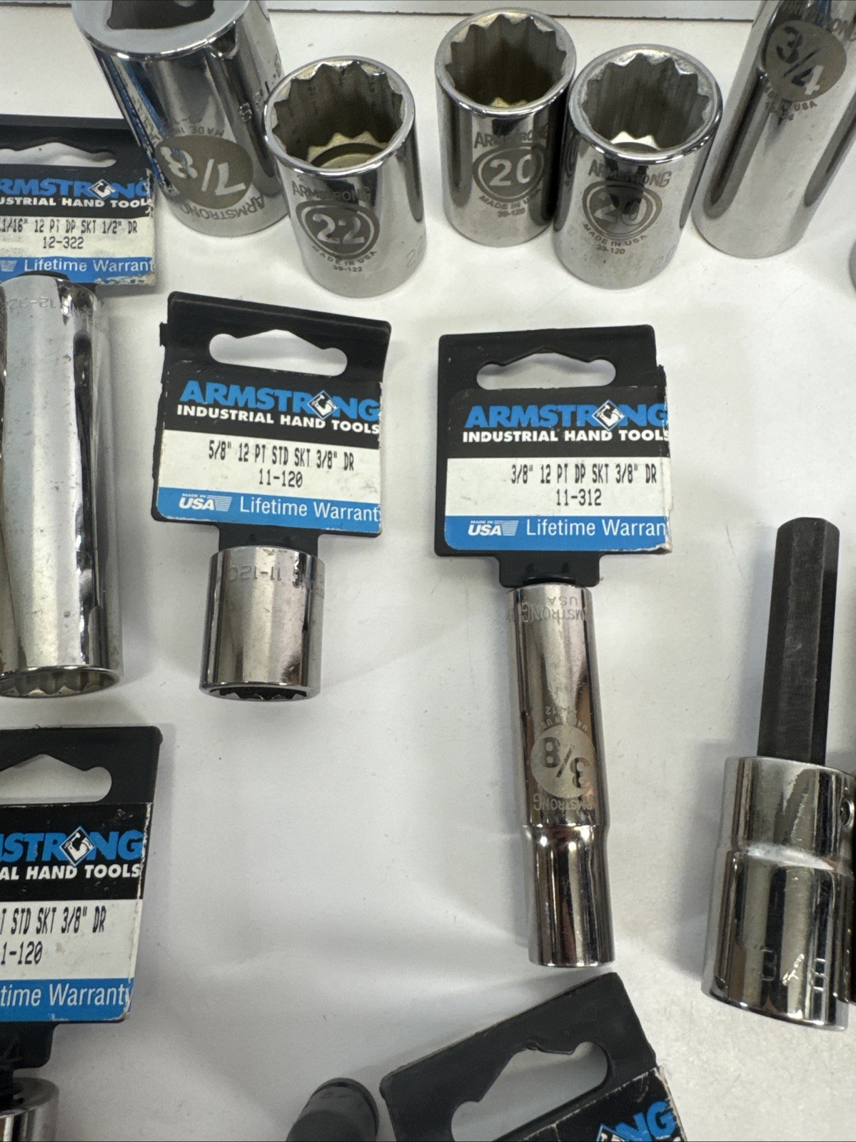 Armstrong USA Socket Lot 21pc Mixed Drive SAE Metric Various Sizes
