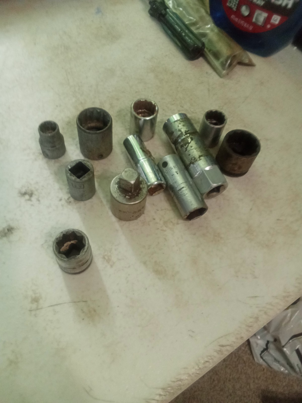 Various Sizes and Brands of Steel Sockets