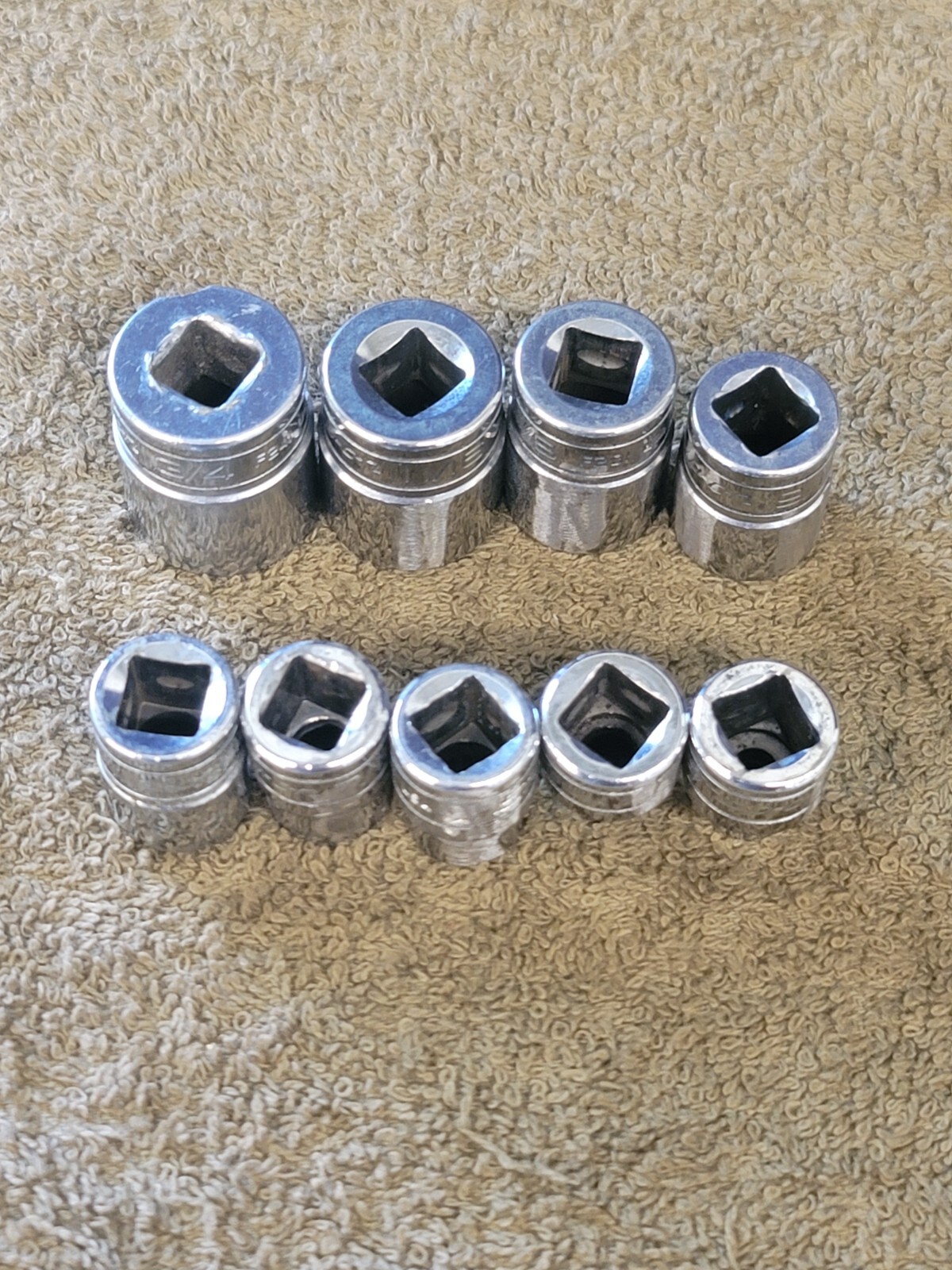 9 Snap-on F241 201 081 Sae Socket Set 3/8″ Drive 3/4 11/16 5/8 9/16 1/2 5/16 1/4