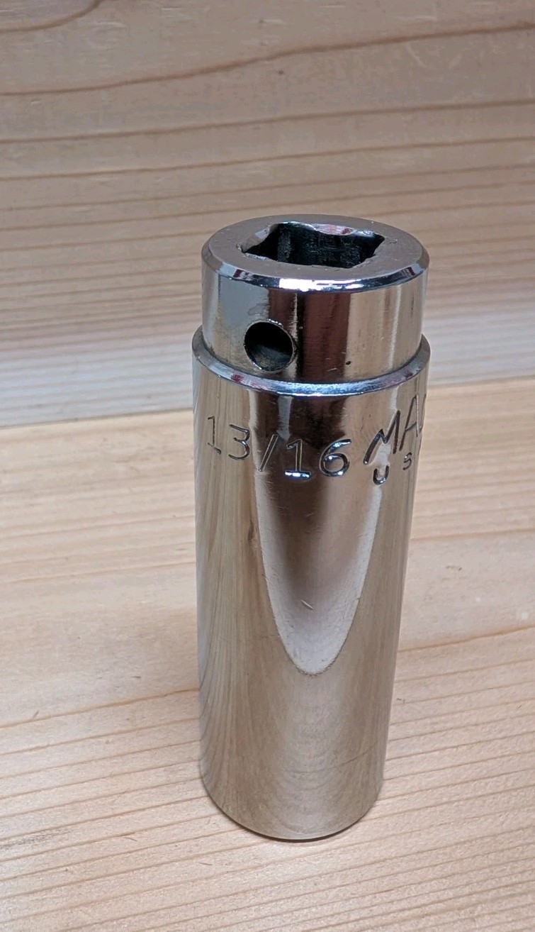 Mac Tools 1/2″ Drive 13/16″ 6PT SAE Deep Chrome Socket USA VD266 Excellent