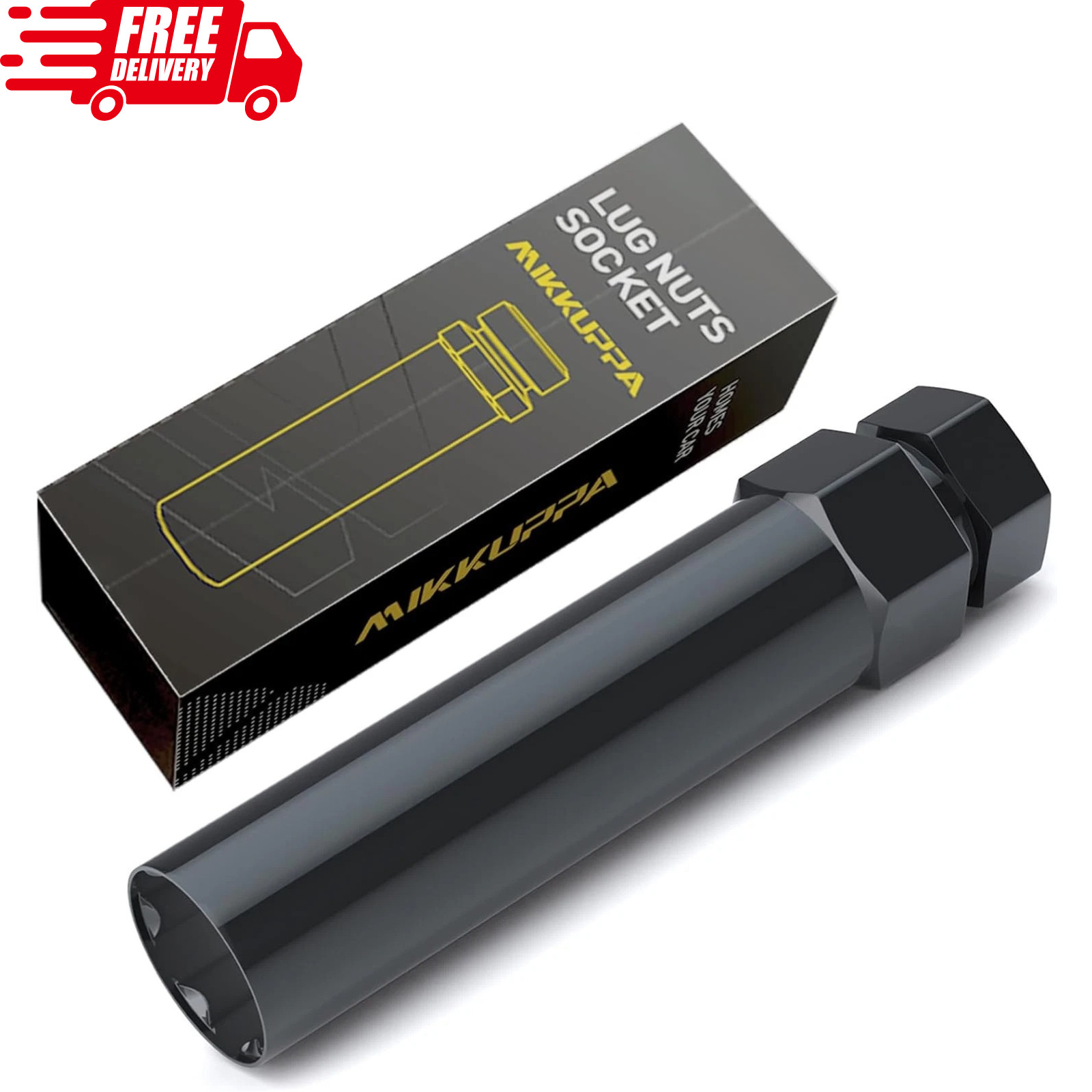 6-Point Spline Lug Nut Socket Key Tool – 17mm Hex Black