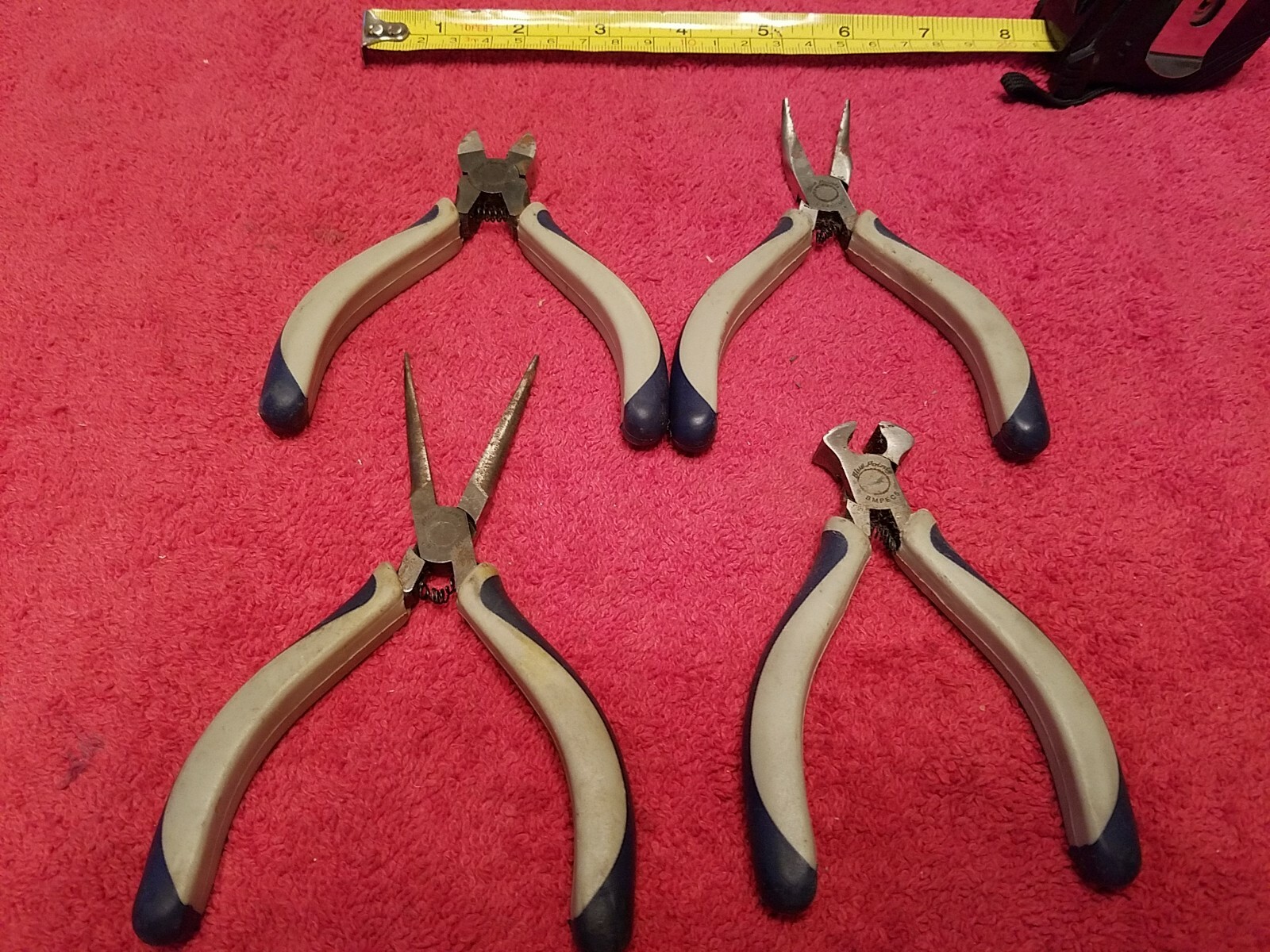 BLUE POINT BY SNAP ON MINI PLIERS SET 4 PIECE BLUE GRAY
