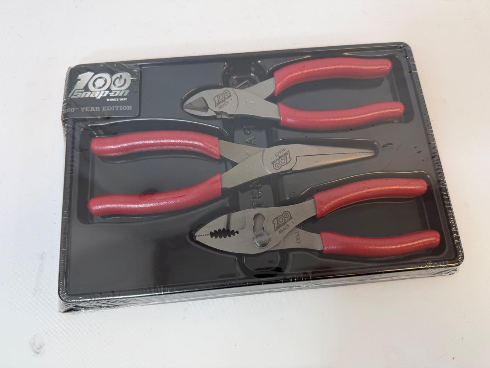 NEW Snap On Tools 100th Anniversary – Red 3Pc Pliers PL306ACF100MR- NEW