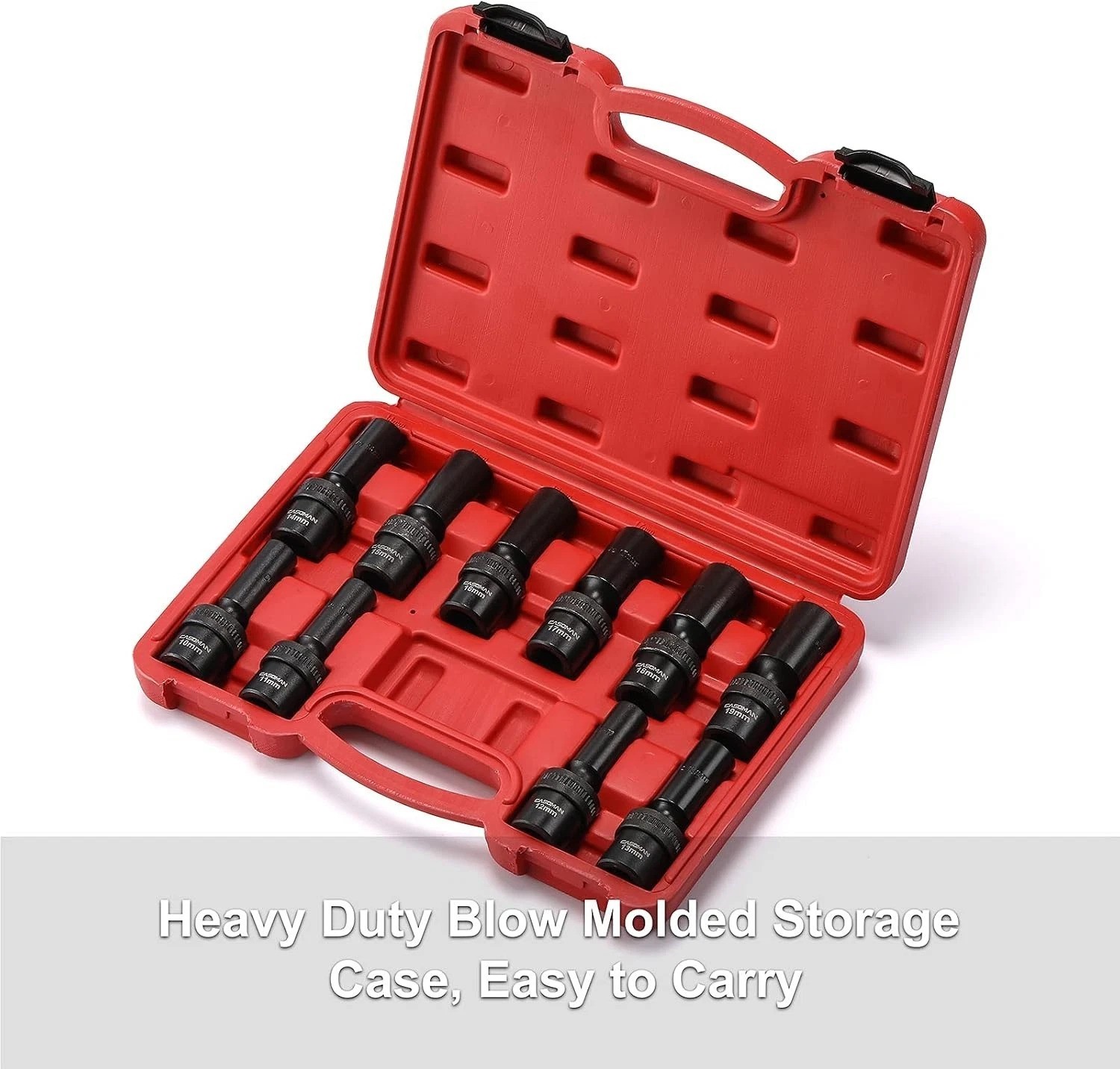 10-Pc 1/2″ Drive Universal Impact Socket Set – Chrome Molybdenum Finish