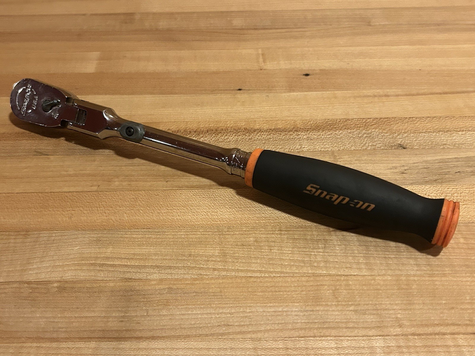 Snap-on Tools | 3/8″ FHX80AO 80 Tooth Orange Soft Grip Locking Flex Head Ratchet