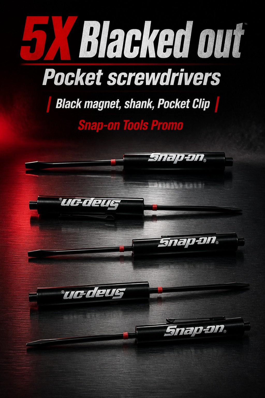 5 Snap on tools Special Edition pocket screwdrivers BLACK PROMO Blacked Out+gift