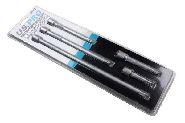 US PRO 1/4″ Dr Extension Bar Set 5pc – 50 / 75 / 100 / 150 / 225mm 4157