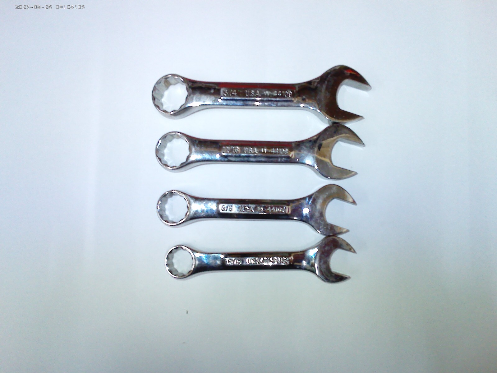 Craftsman 4pc SAE Full Polish Stubby 12PT Wrench series 9/16-3/4 USA BIN OBO