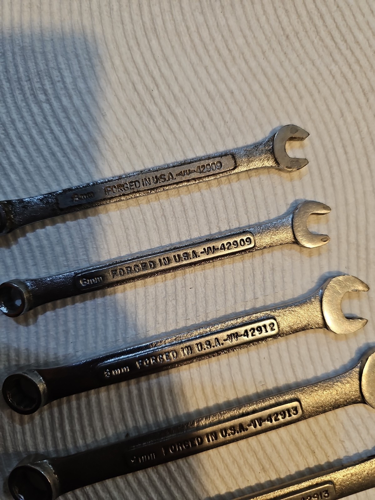 Vintage Craftsman USA -VV- Metric Wrench Lot 6mm 8mm 9mm 13mm 14mm 20mm 9-Pc