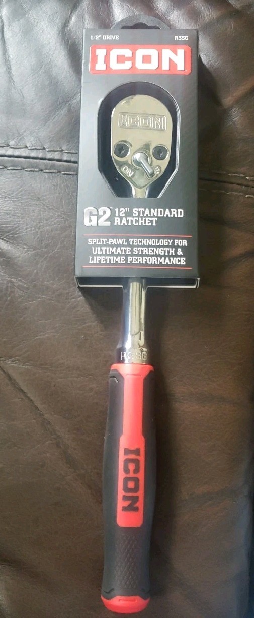 ICON R3SG G2 1/2″ Drive, 12″ Standard Ratchet w/ Comfort Grip 70435 NEW w Tags