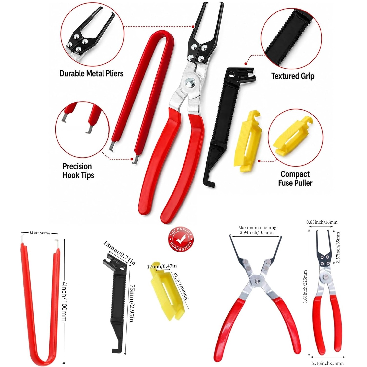 15 IN 1 Fuel Line Disconnect Plier Hose Clamp Pliers and RELAY & FUSE PULLER SET