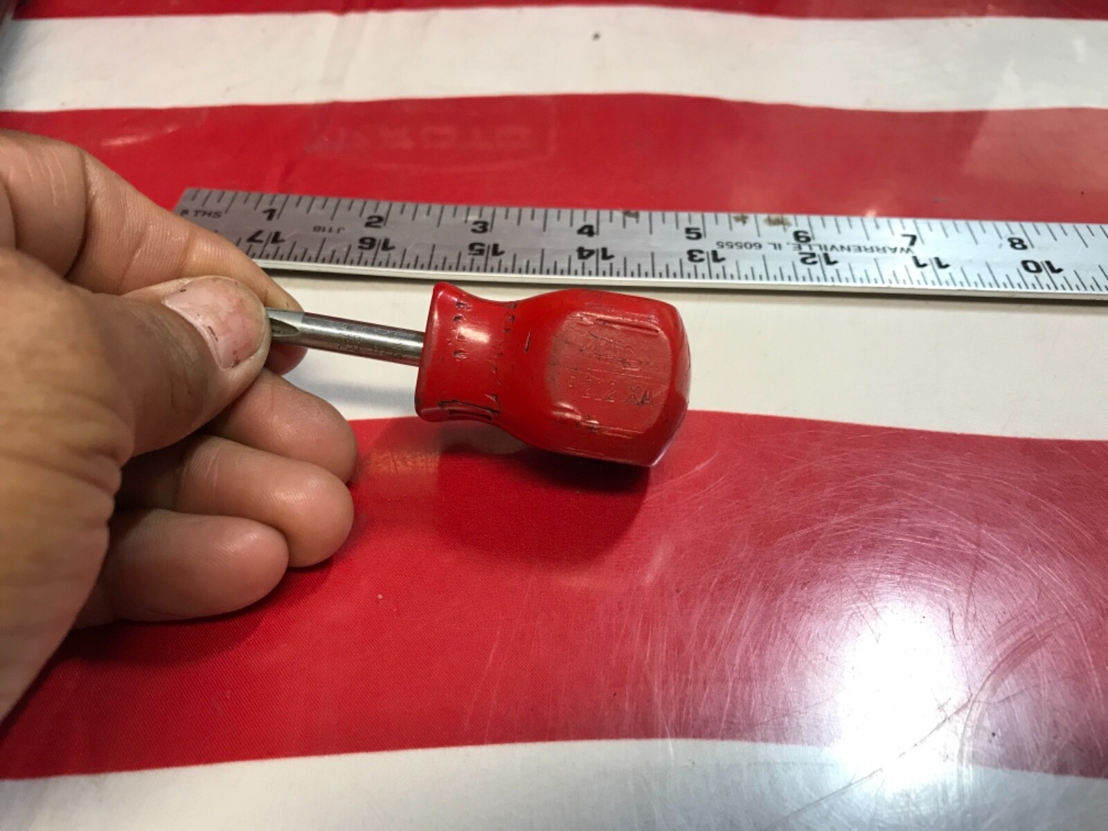 Mac tools screwdriver Phillips #2 stubby P212XA red 4444