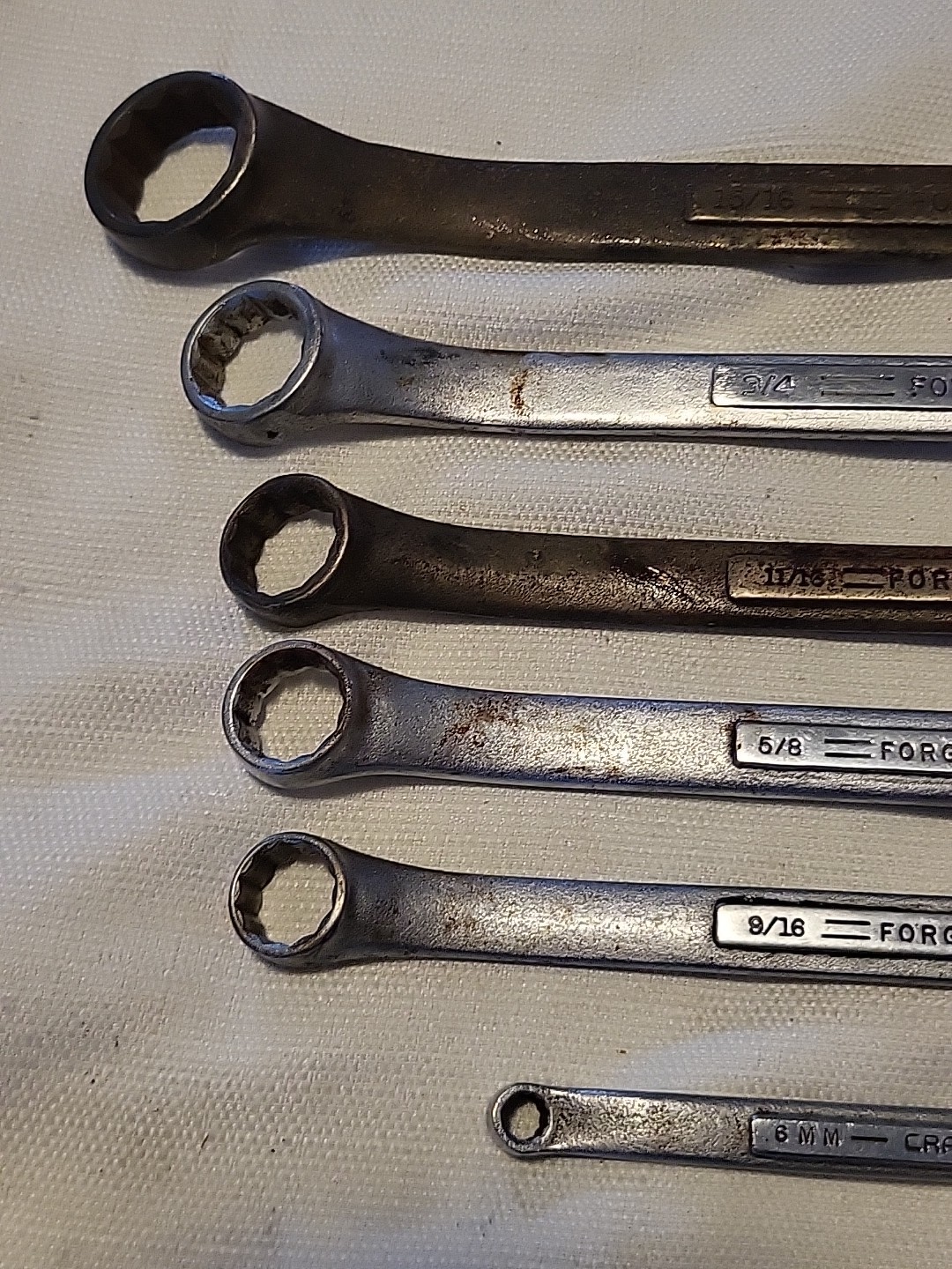 Lot of 6 Vtg Craftsman V Series Double Box End Wrenches SAE and Metric