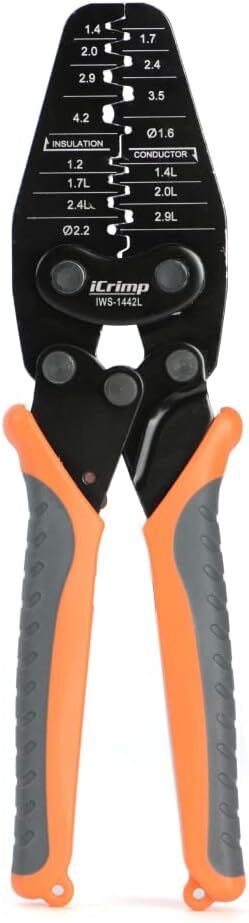 iCrimp Open Barrel Terminals Crimper IWS-1442L for AWG 30-14, Orange, Grey