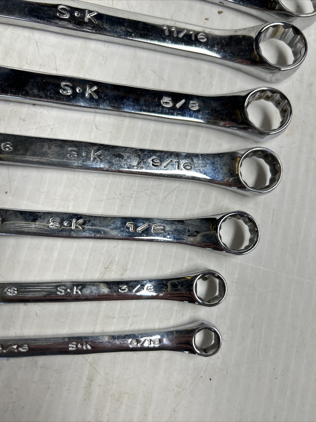 S-K Combination SAE Wrench Set 1″ 15/16 7/8 13/16 3/4 11/16 5/8 9/16 1/2 5/16