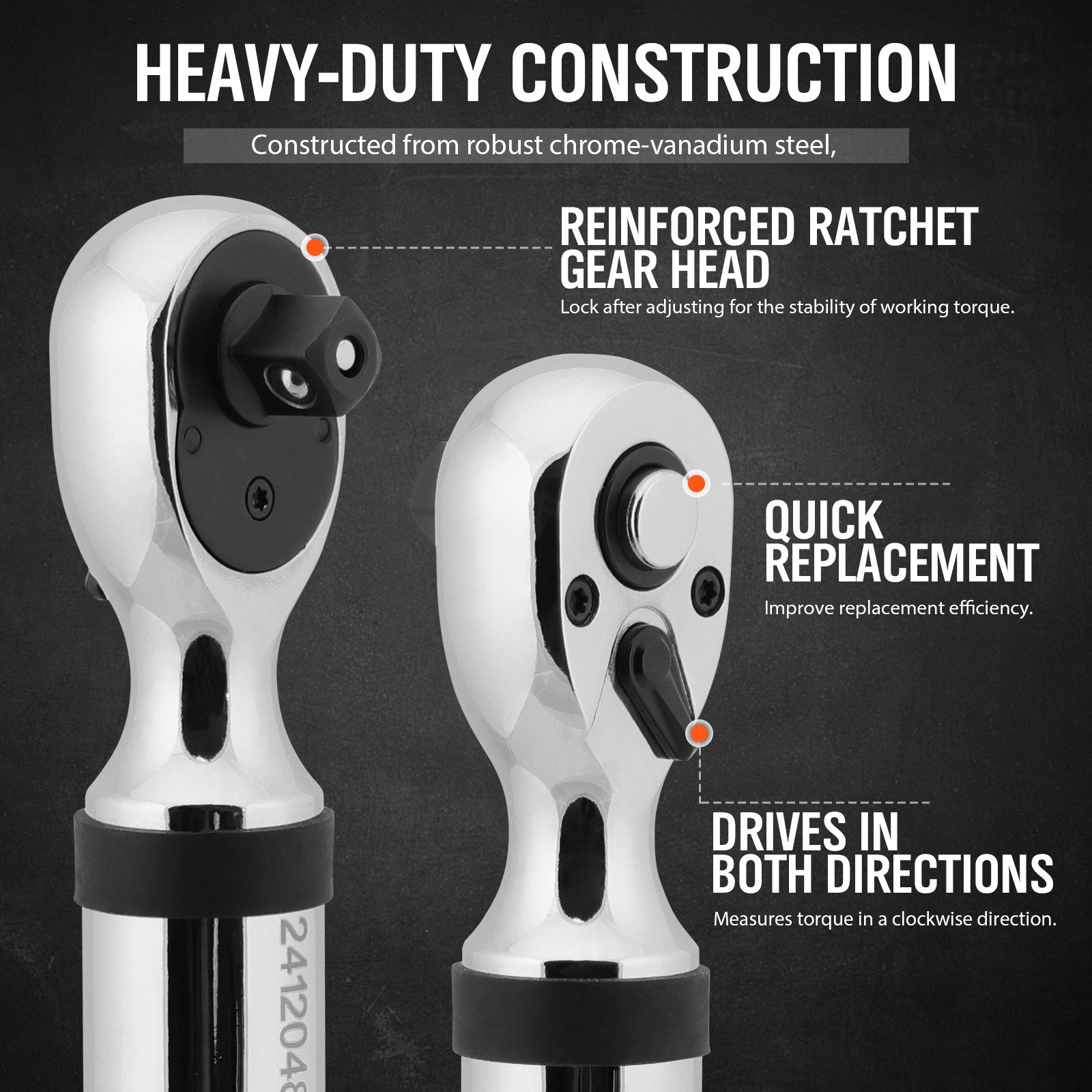 3/8» Digital Torque Wrench Set Electronic 4.4~44.3Ft-Lb/3-60N.m 1/2 1/4 Adapter