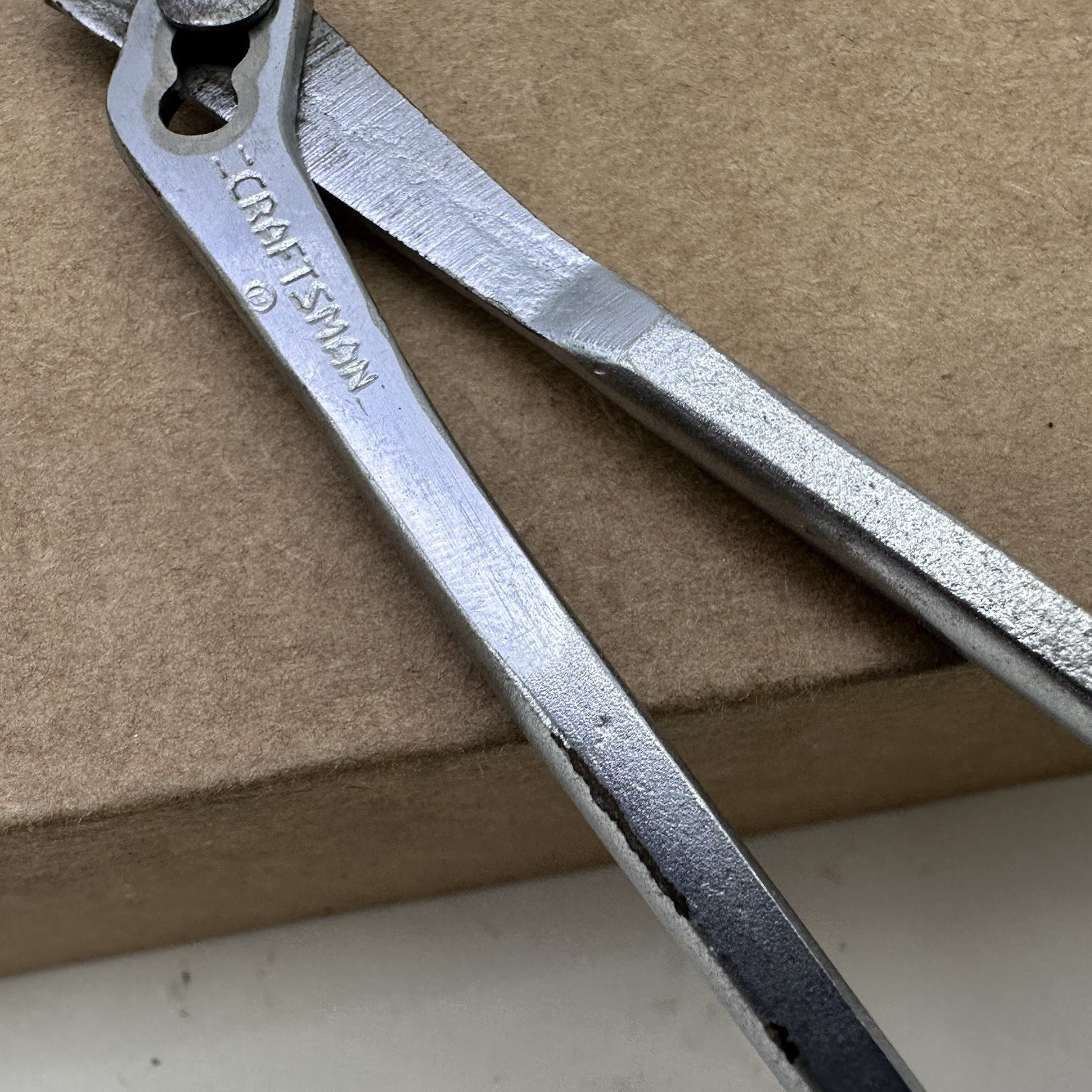 Vintage =CRAFTSMAN= Circle P ℗ Mini Adjustable Slip Joint Ignition Pliers 5″ USA